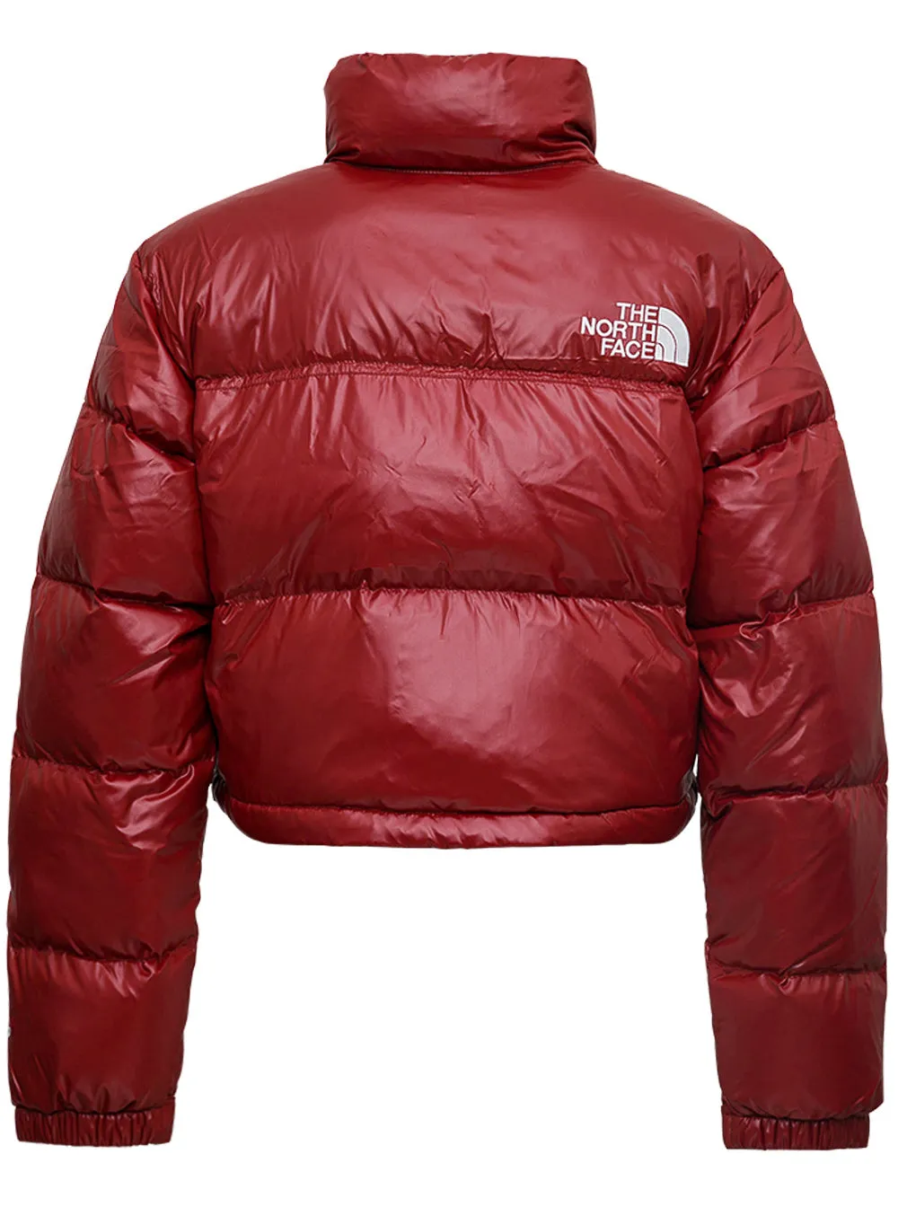 The North Face Nuptse Logo Embroidered Cropped Puffer Jacket