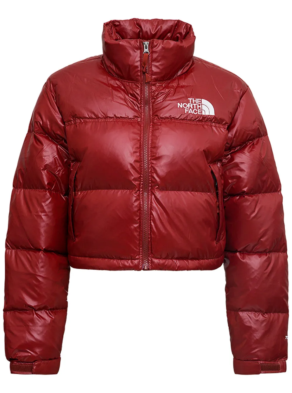 The North Face Nuptse Logo Embroidered Cropped Puffer Jacket