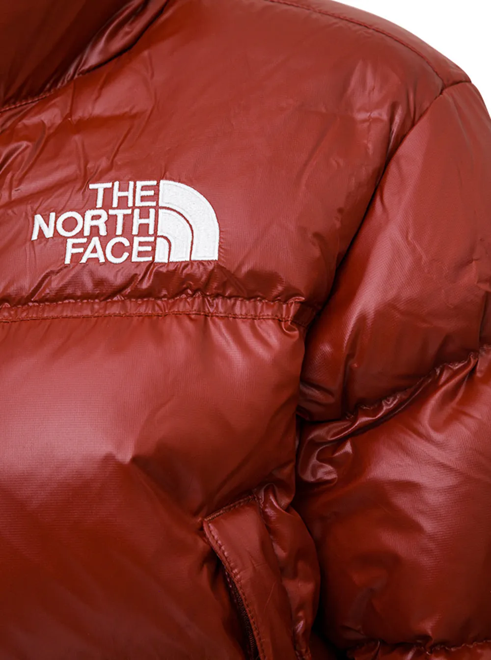 The North Face Nuptse Logo Embroidered Cropped Puffer Jacket