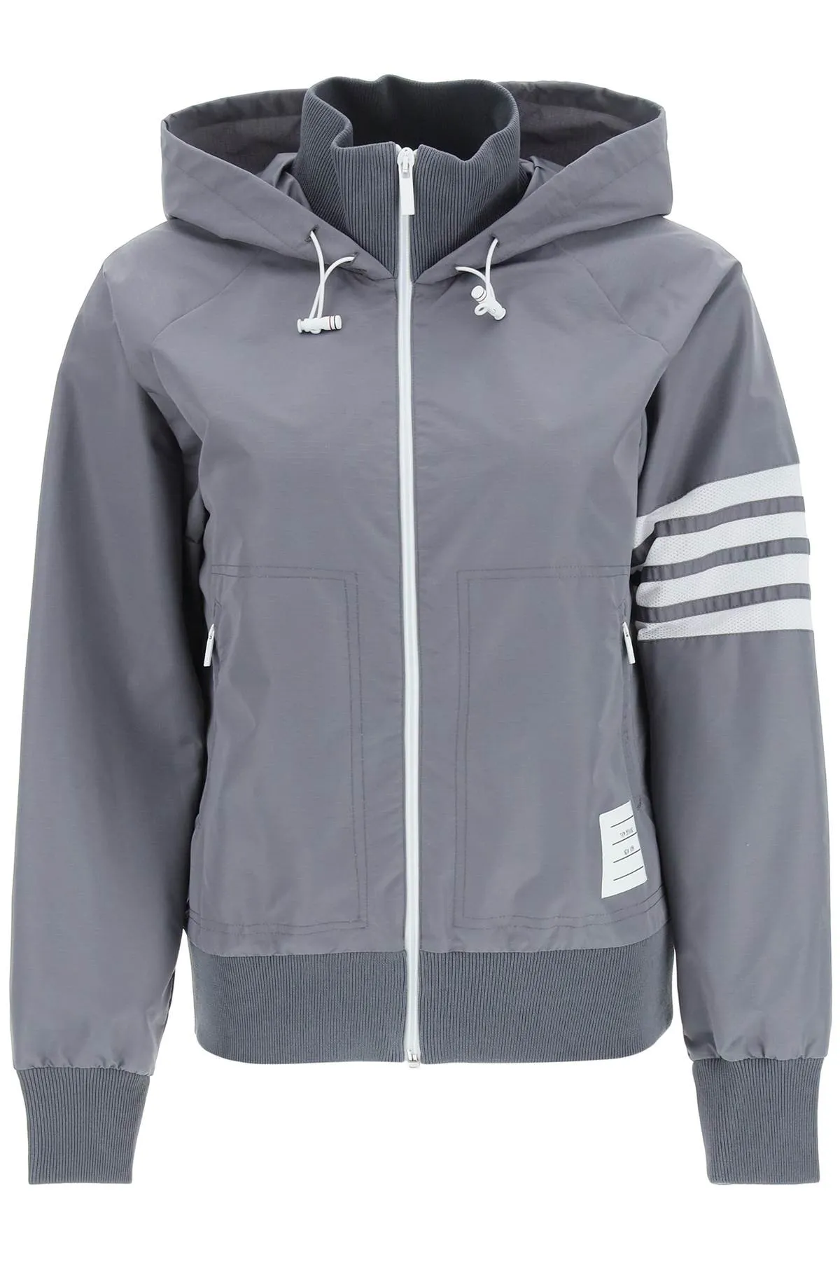 Thom Browne 4-Bar Hooded Zip-Up Jacket