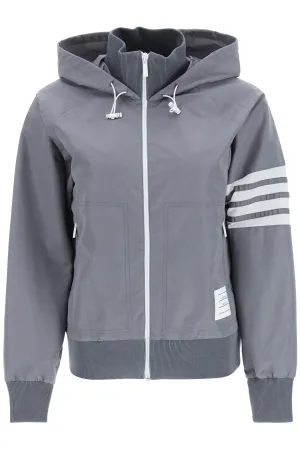 Thom Browne 4-Bar Hooded Zip-Up Jacket