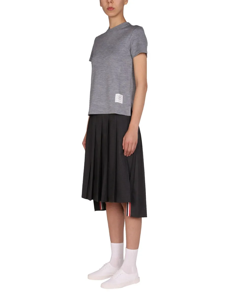Thom Browne Logo Patch Crewneck T-Shirt