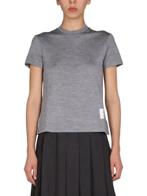 Thom Browne Logo Patch Crewneck T-Shirt