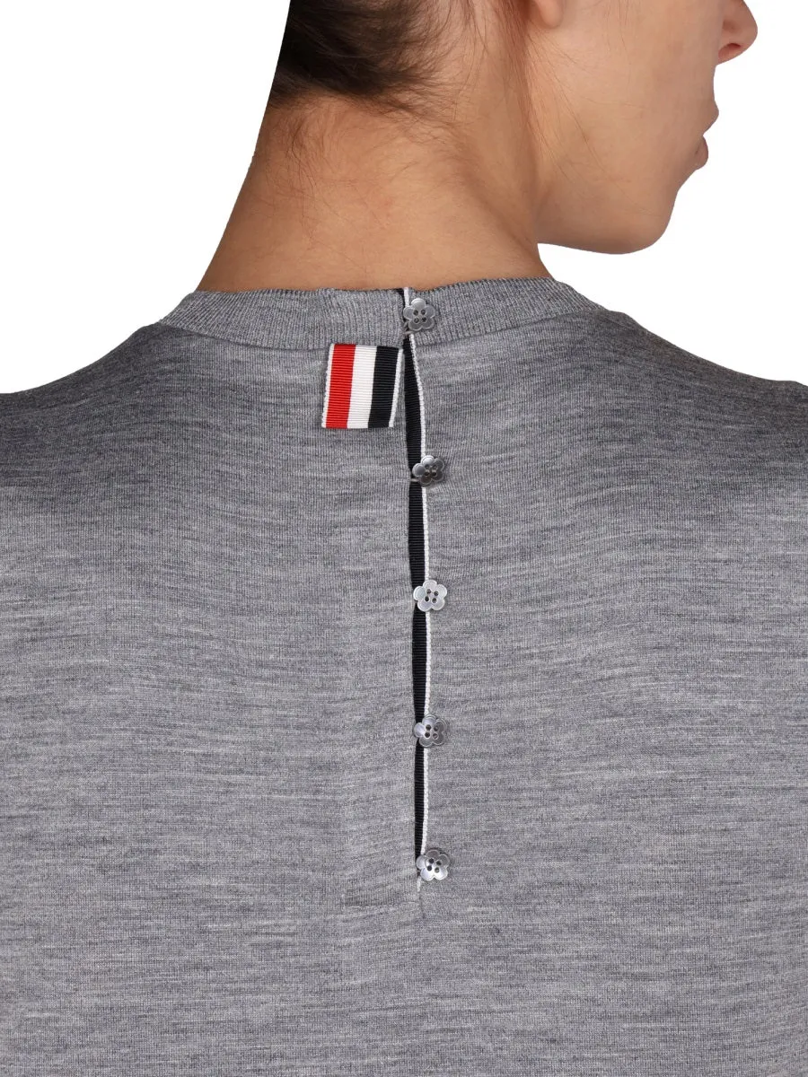 Thom Browne Logo Patch Crewneck T-Shirt