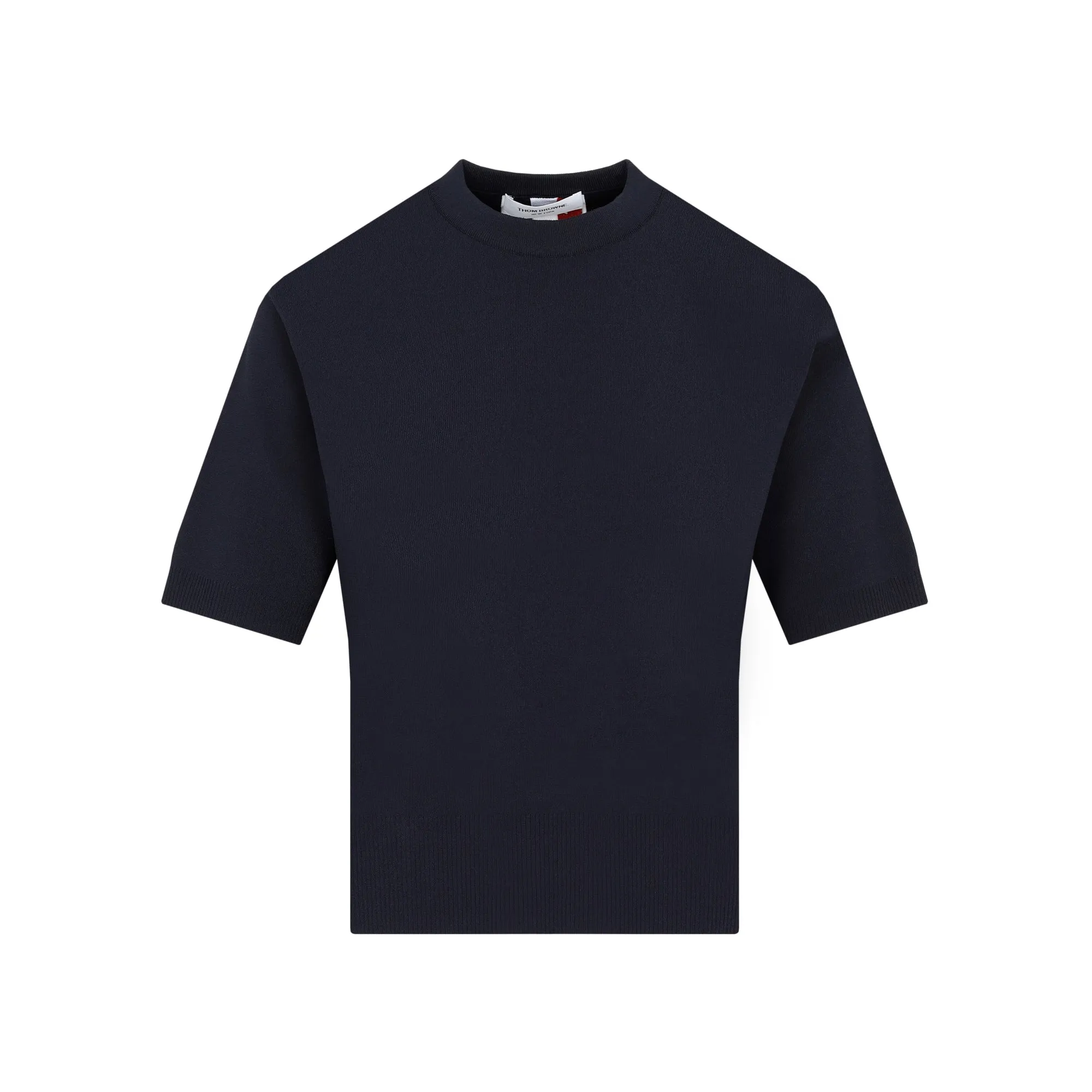 Thom Browne RWB Intarsia-Knit Crewneck T-Shirt