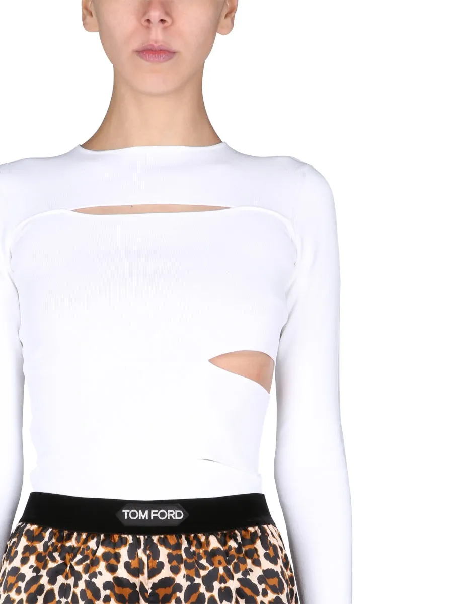 Tom Ford Cut Out Crewneck Knitted Top