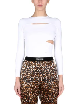 Tom Ford Cut Out Crewneck Knitted Top