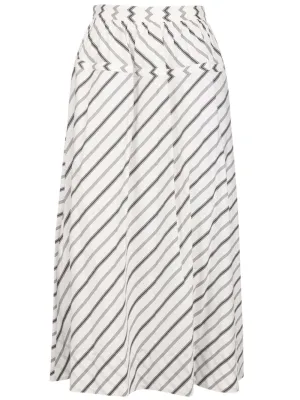 Tory Burch Diagonal Striped A-Line Skirt