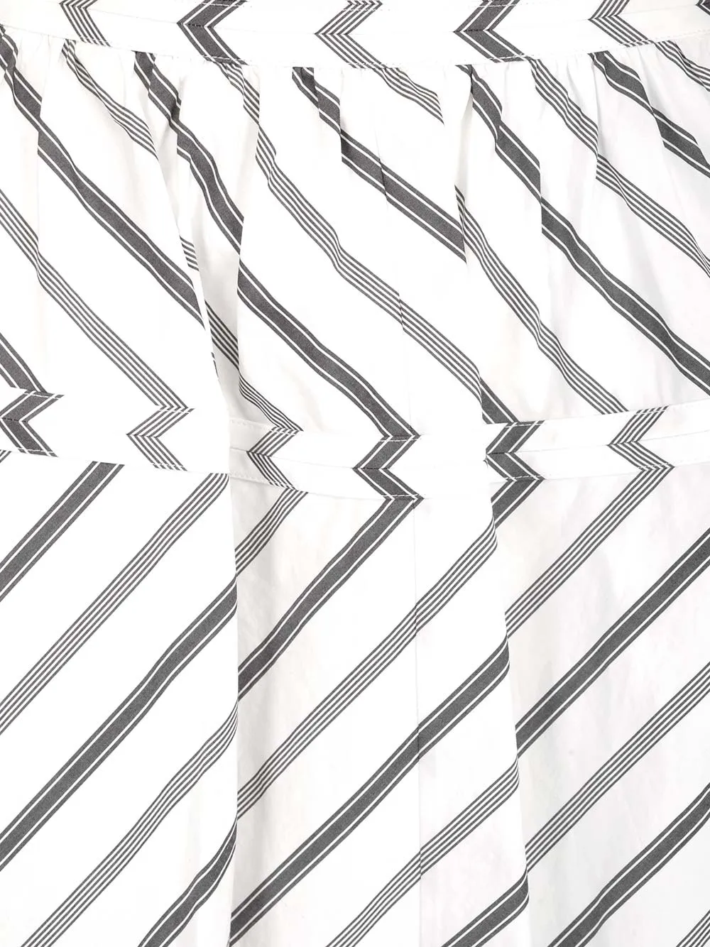 Tory Burch Diagonal Striped A-Line Skirt
