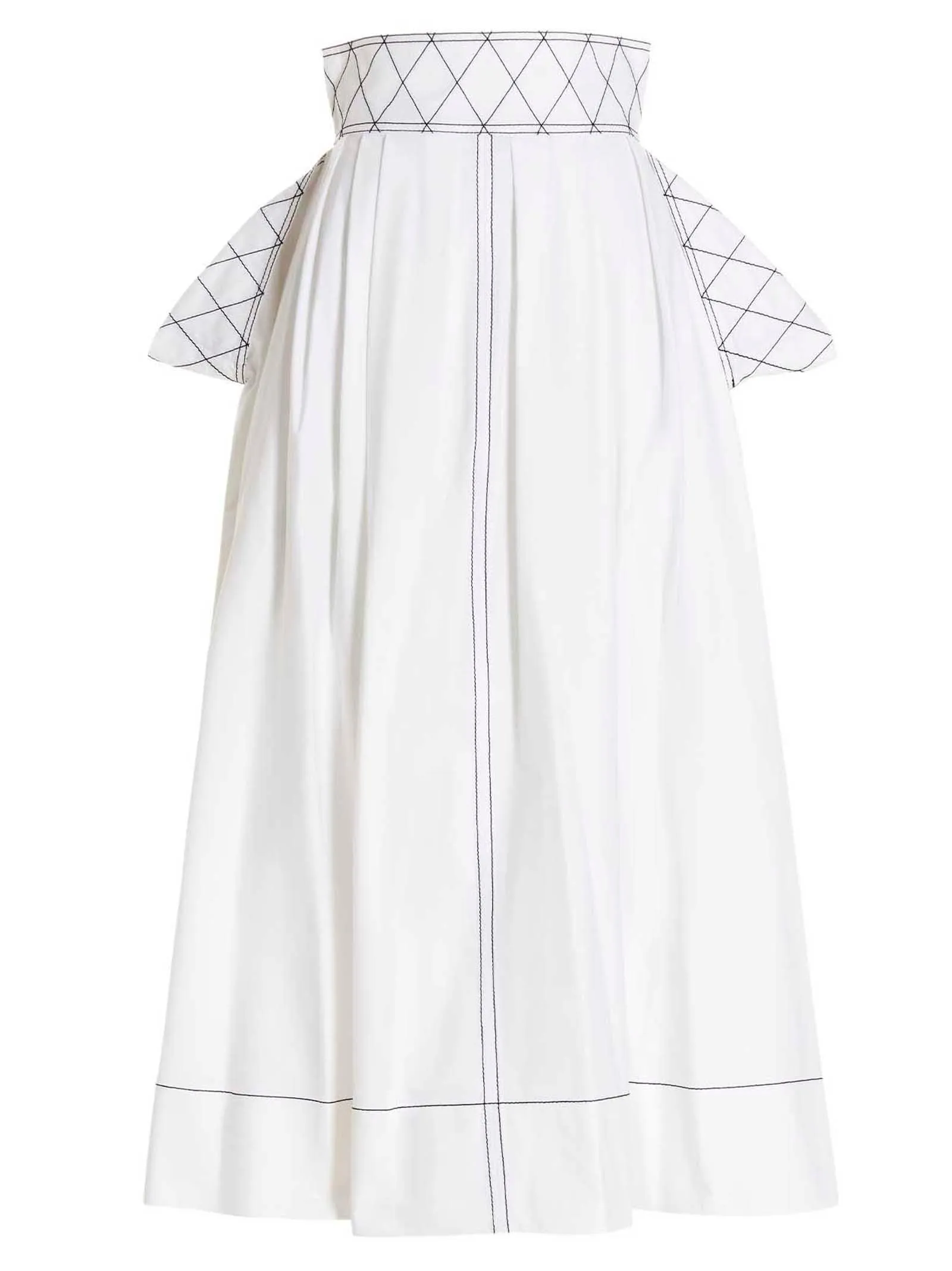 Tory Burch Topstitched A-line Pleated Midi Skirt