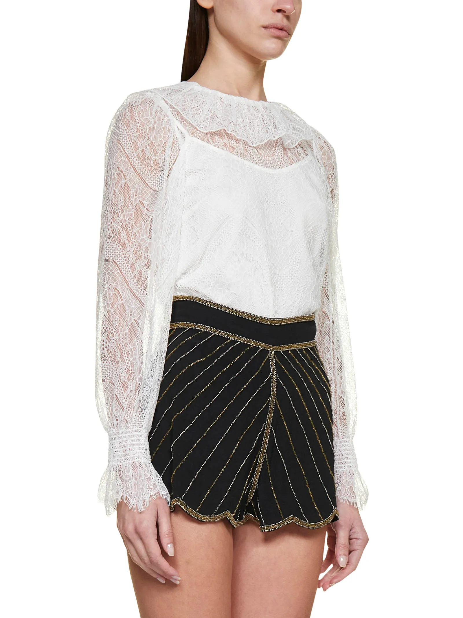 TWINSET Embellished High Waisted Shorts