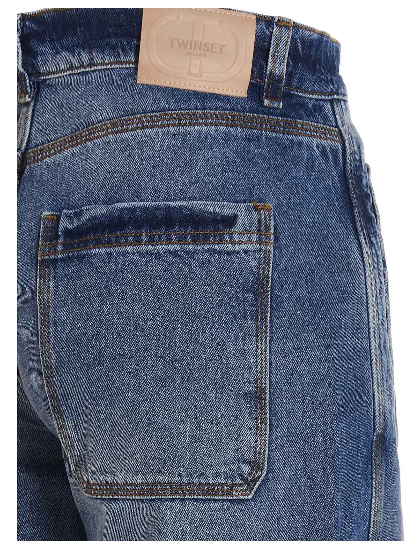 TWINSET Logo Patch Cropped Jeans
