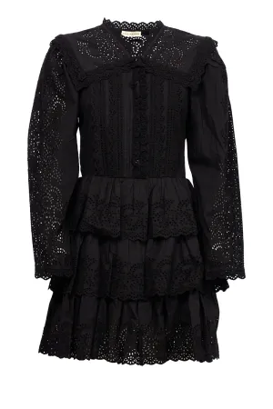 Ulla Johnson Aster Broderie Long Sleeved Mini Dress