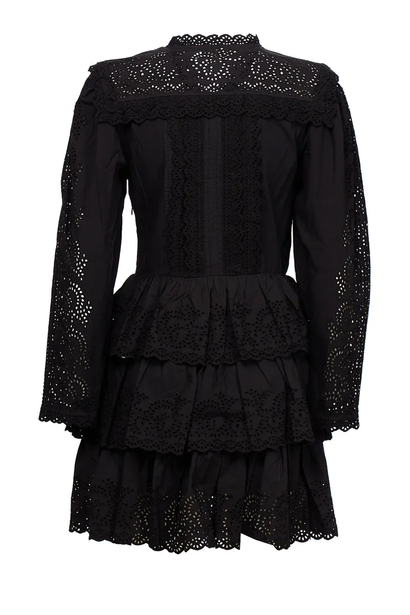 Ulla Johnson Aster Broderie Long Sleeved Mini Dress