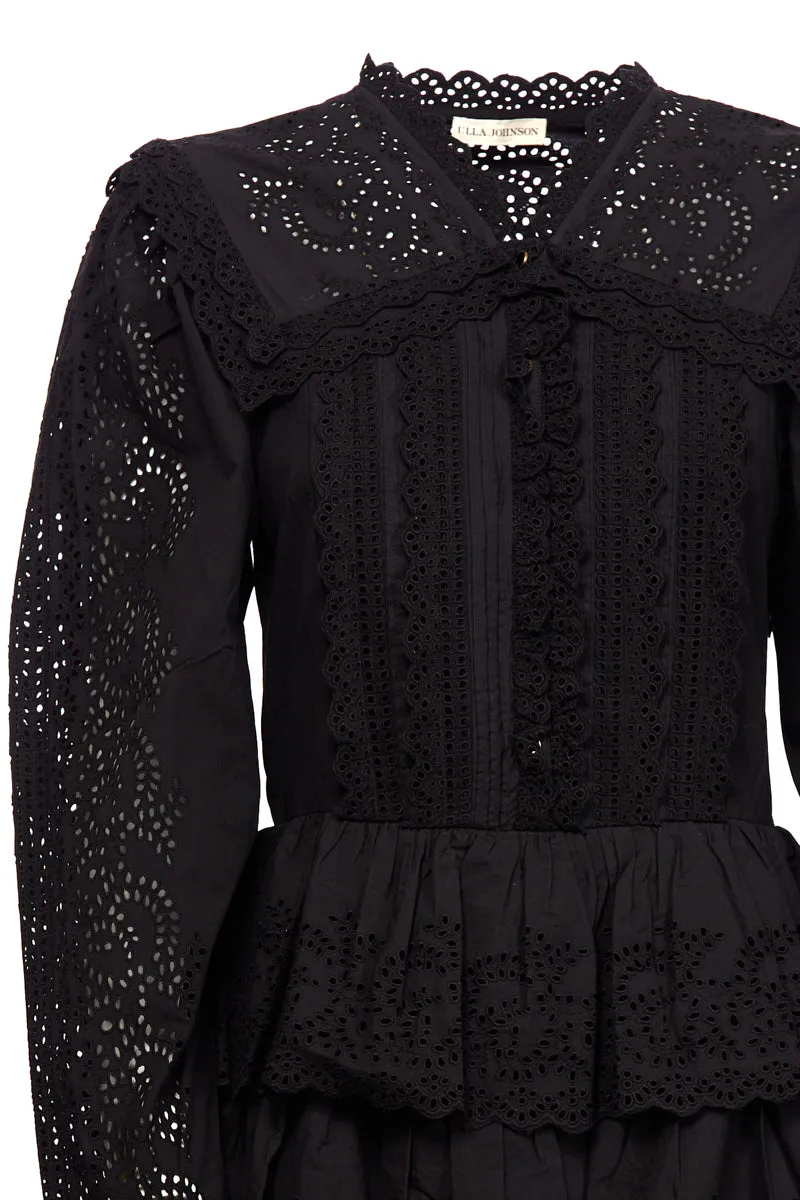 Ulla Johnson Aster Broderie Long Sleeved Mini Dress