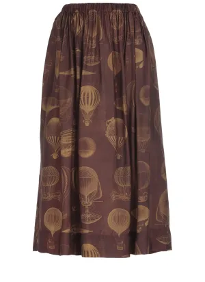 Uma Wang Graphic Printed Midi Skirt