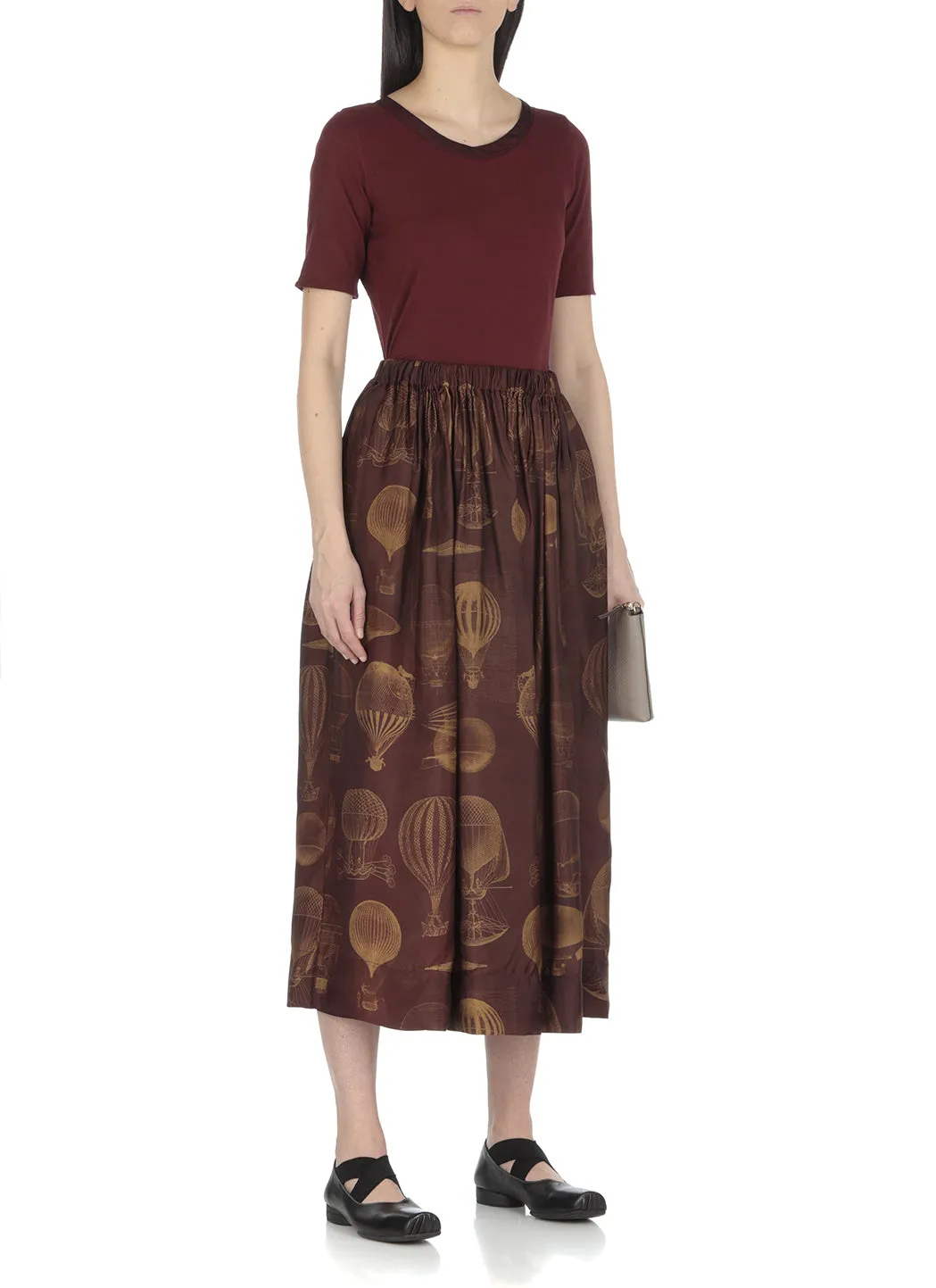 Uma Wang Graphic Printed Midi Skirt