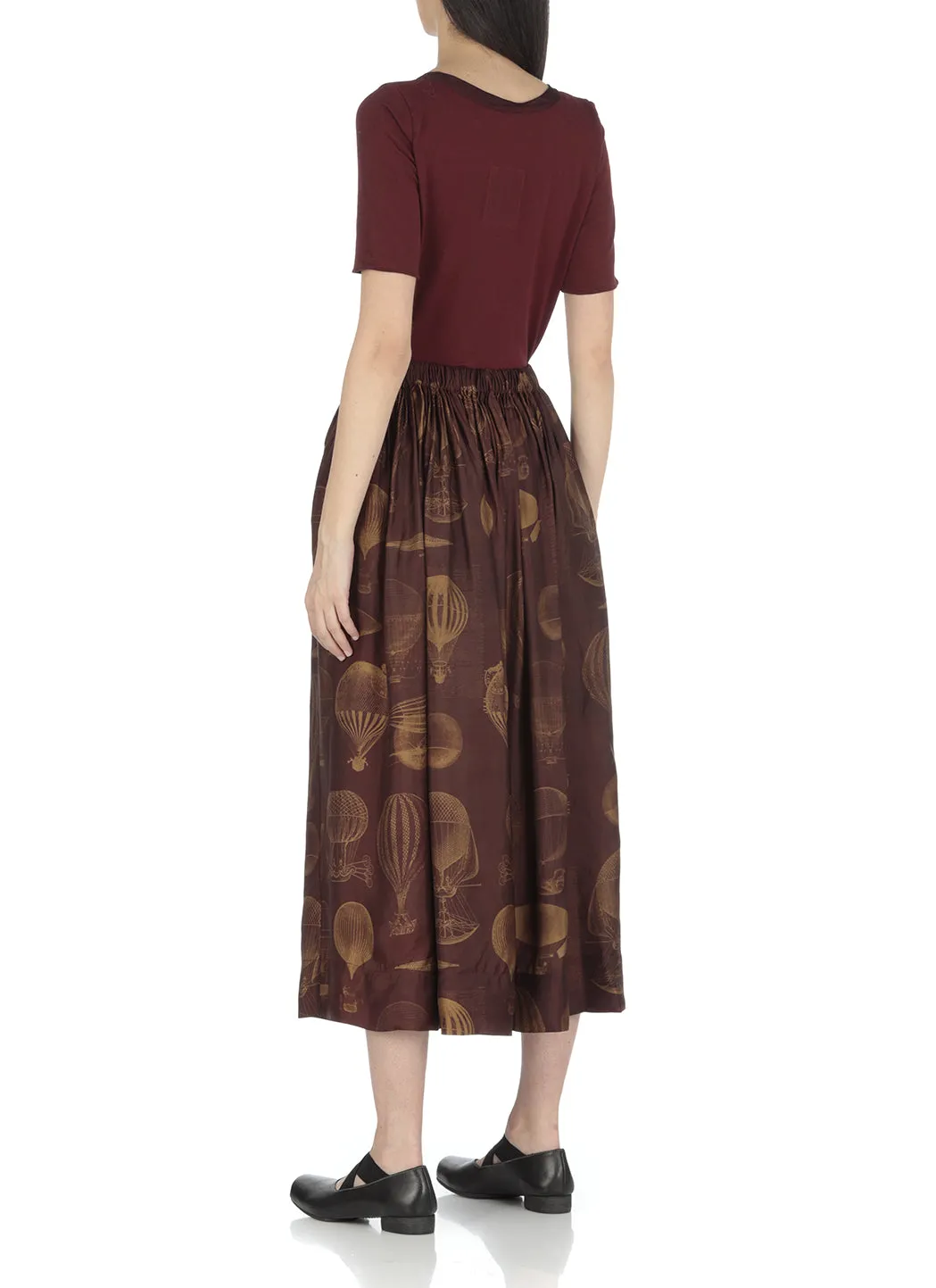 Uma Wang Graphic Printed Midi Skirt