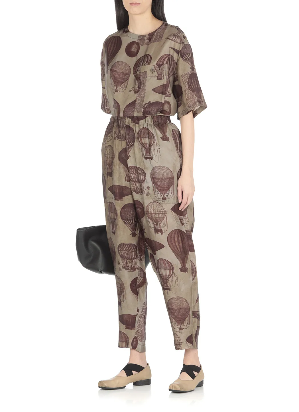 Uma Wang Palmer Balloon Printed Wide-Leg Trousers
