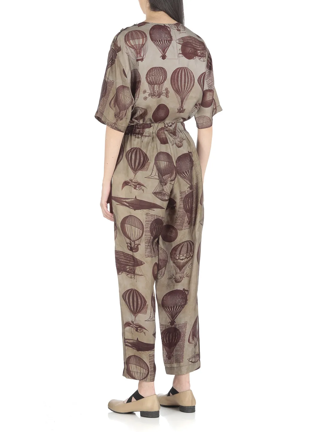 Uma Wang Palmer Balloon Printed Wide-Leg Trousers