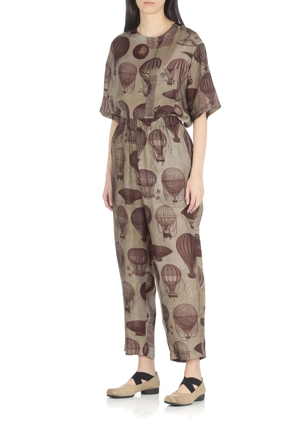 Uma Wang Palmer Balloon Printed Wide-Leg Trousers