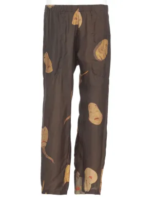 Uma Wang Palmer Graphic Printed Wide-Leg Trousers