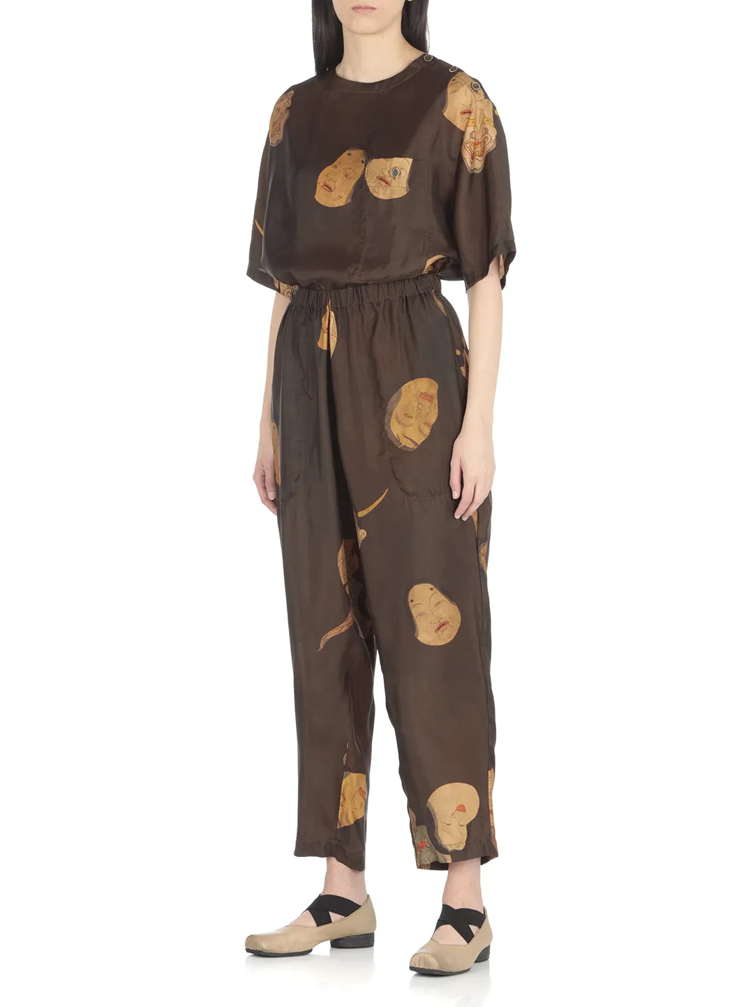 Uma Wang Palmer Graphic Printed Wide-Leg Trousers