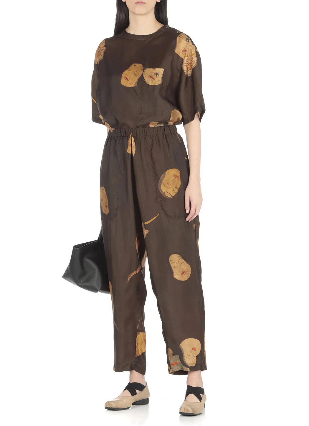 Uma Wang Palmer Graphic Printed Wide-Leg Trousers