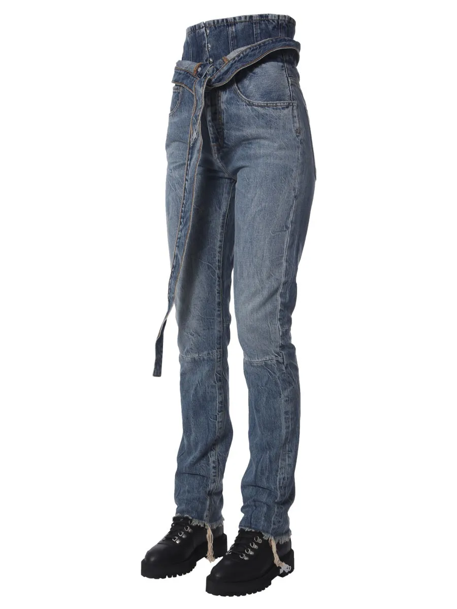 Unravel Project Belted High Waist Jeans