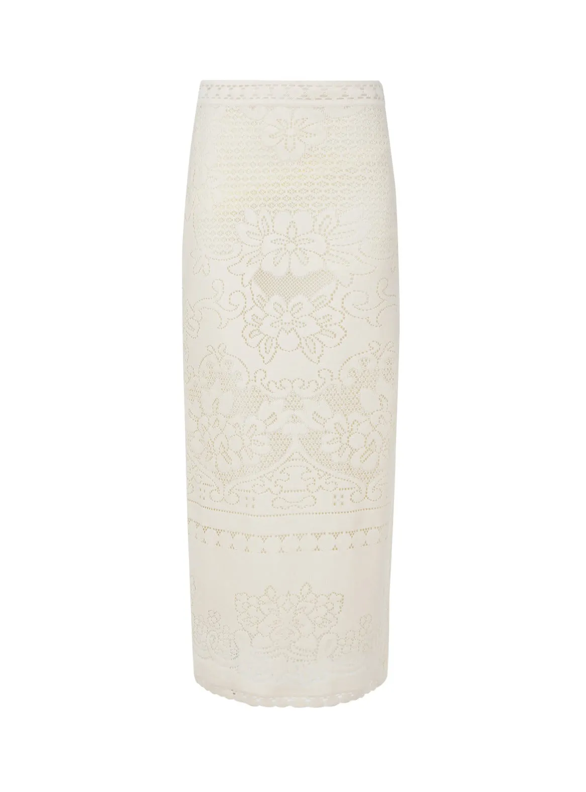 Valentino Lace Cut-Out Maxi Skirt