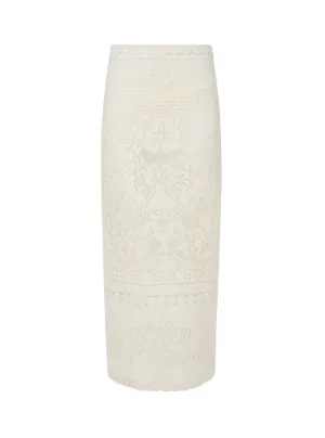 Valentino Lace Cut-Out Maxi Skirt