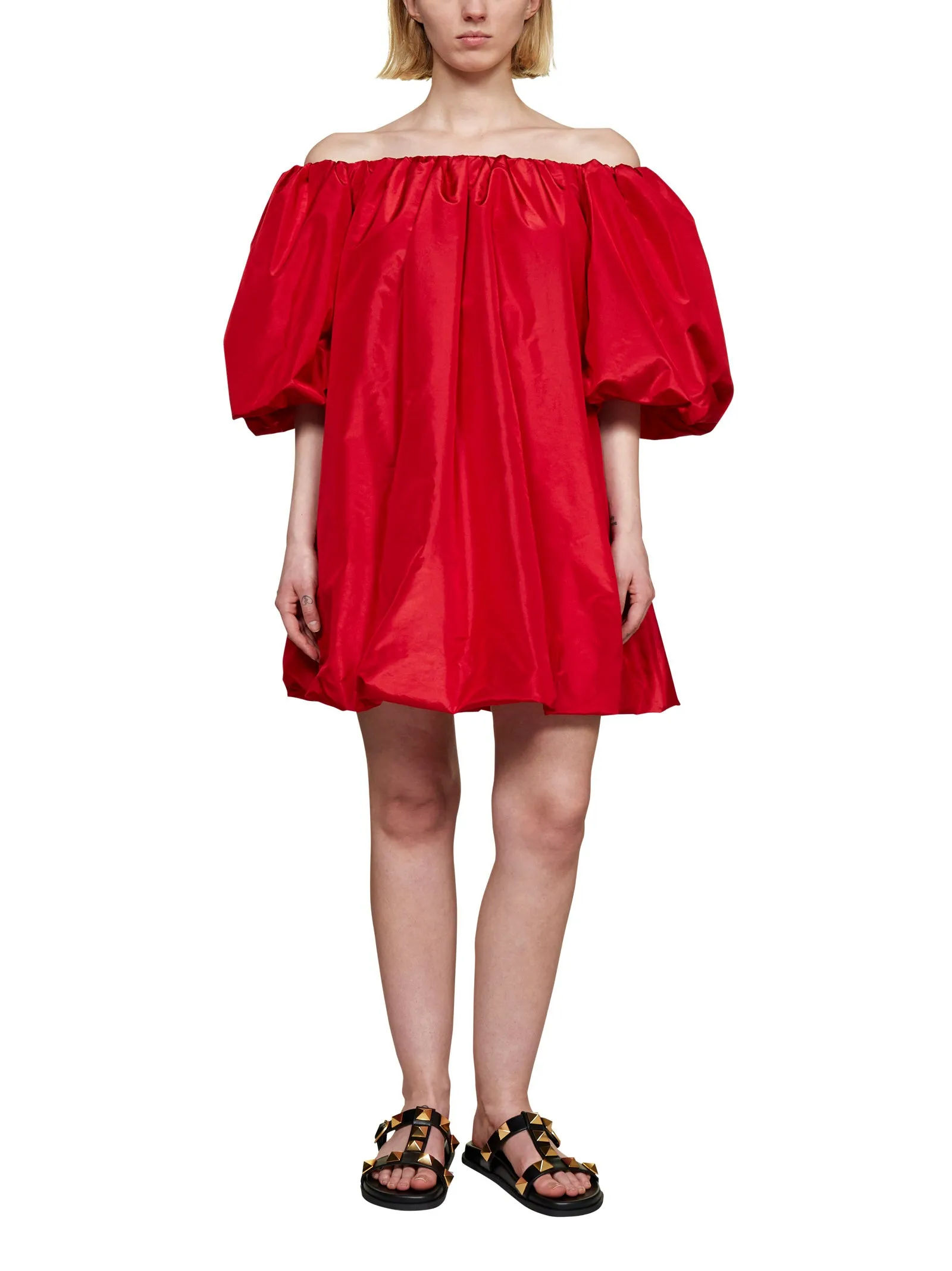 Valentino Off-Shoulder Flared Mini Dress