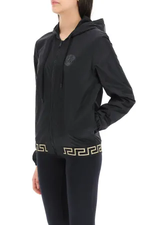 Versace Greca-Print Zip-Up Hooded Jacket