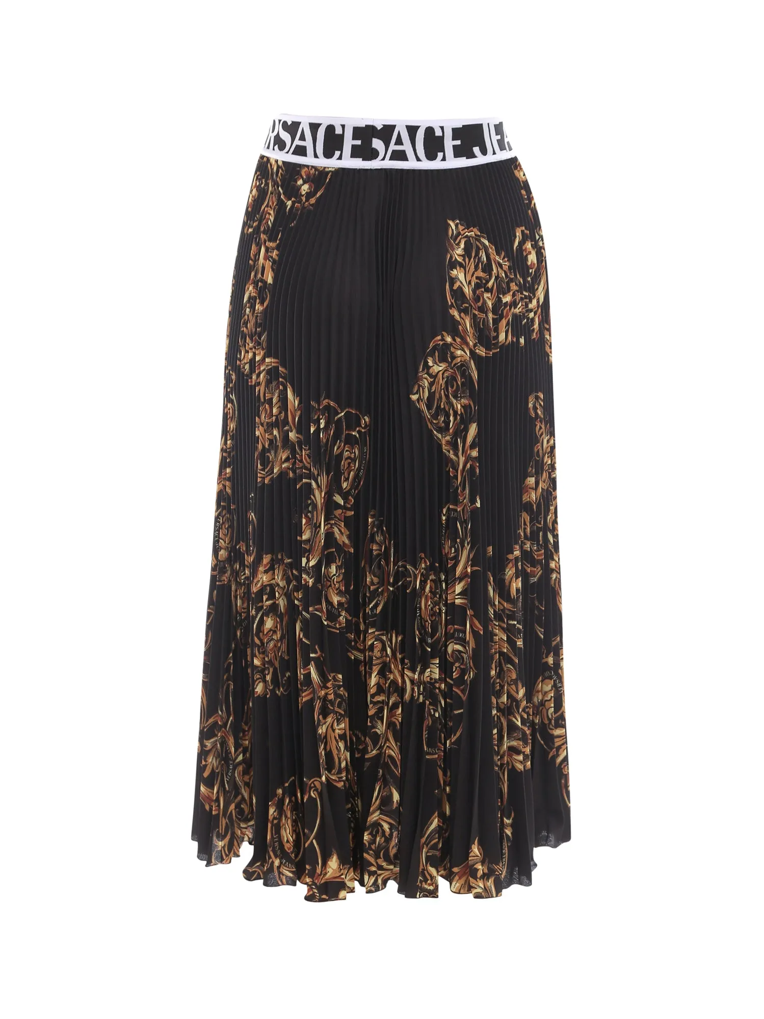 Versace Jeans Couture Baroque Print Pleated Midi Skirt