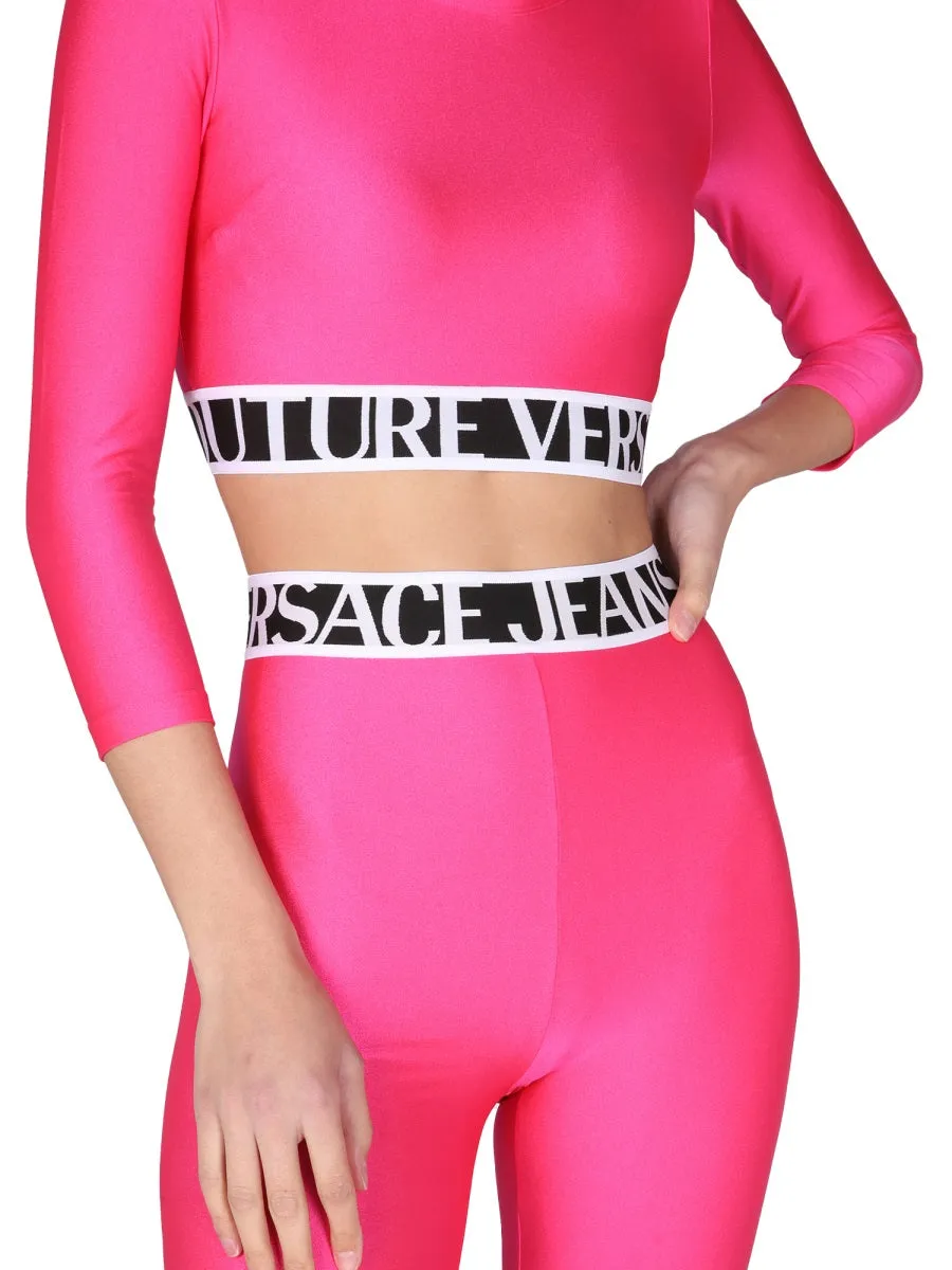Versace Jeans Couture Logo Waistband Cropped Top