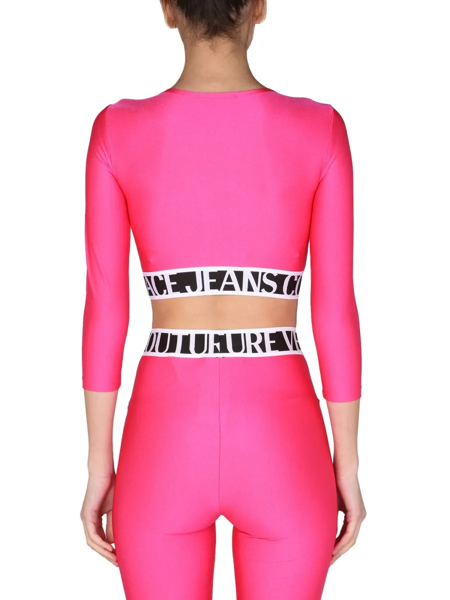 Versace Jeans Couture Logo Waistband Cropped Top