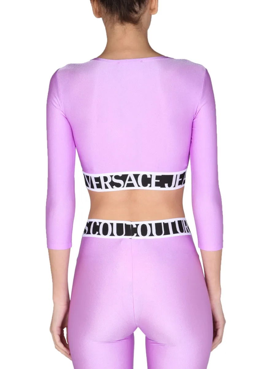 Versace Jeans Couture Logo Waistband Cropped Top