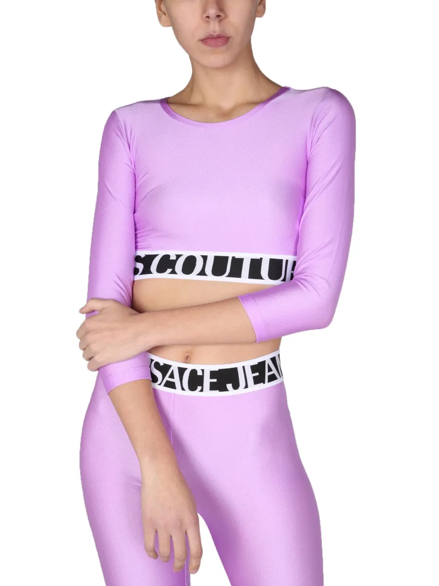 Versace Jeans Couture Logo Waistband Cropped Top