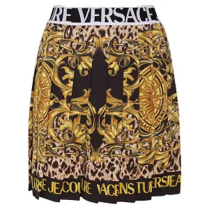 Versace Jeans Couture Printed Pleated Mini Skirt