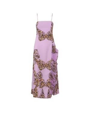 Versace Jeans Couture Regalia Baroque Printed Draped Dress