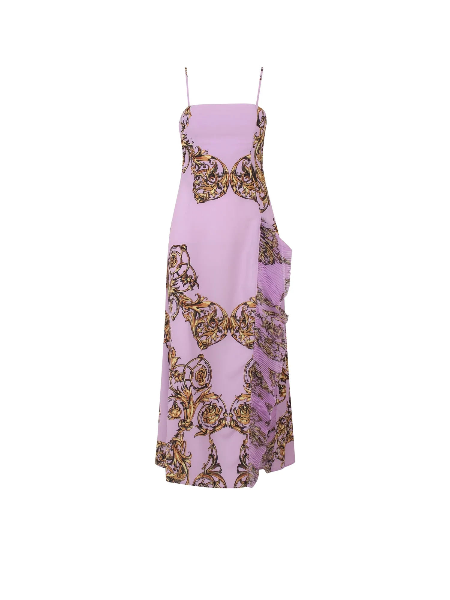 Versace Jeans Couture Regalia Baroque Printed Draped Dress