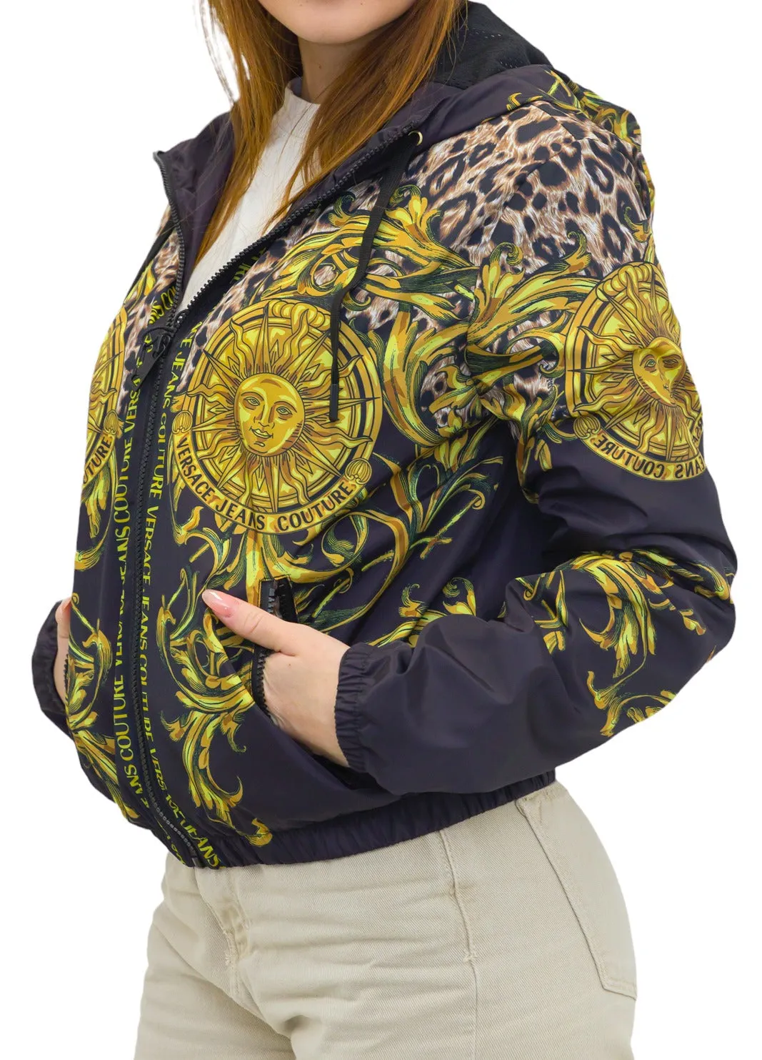 Versace Jeans Couture Sun Flower Garland Zip-Up Jacket