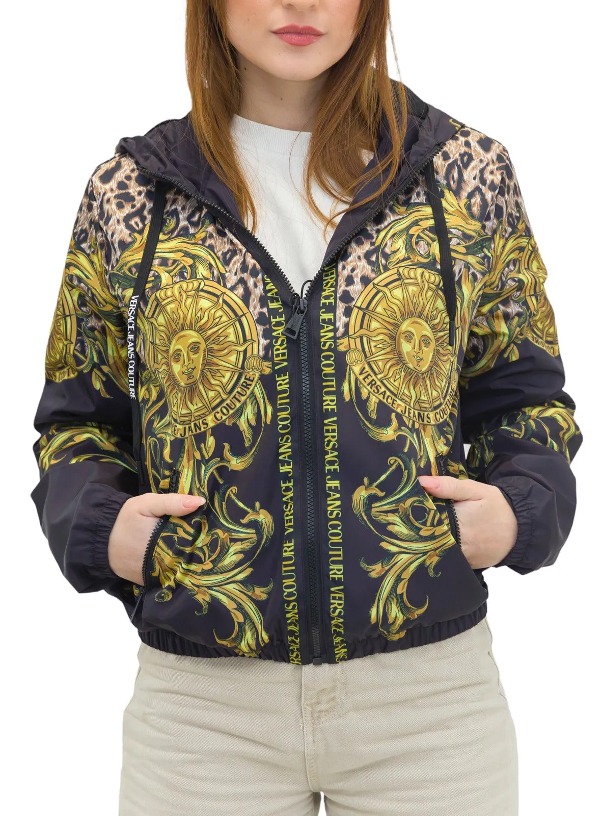 Versace Jeans Couture Sun Flower Garland Zip-Up Jacket