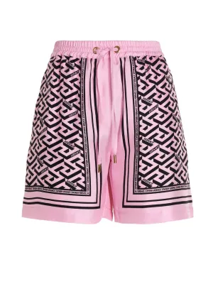 Versace Logo Detailed Drawstring Shorts