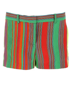 Versace Mid Rise Stripe Printed Shorts