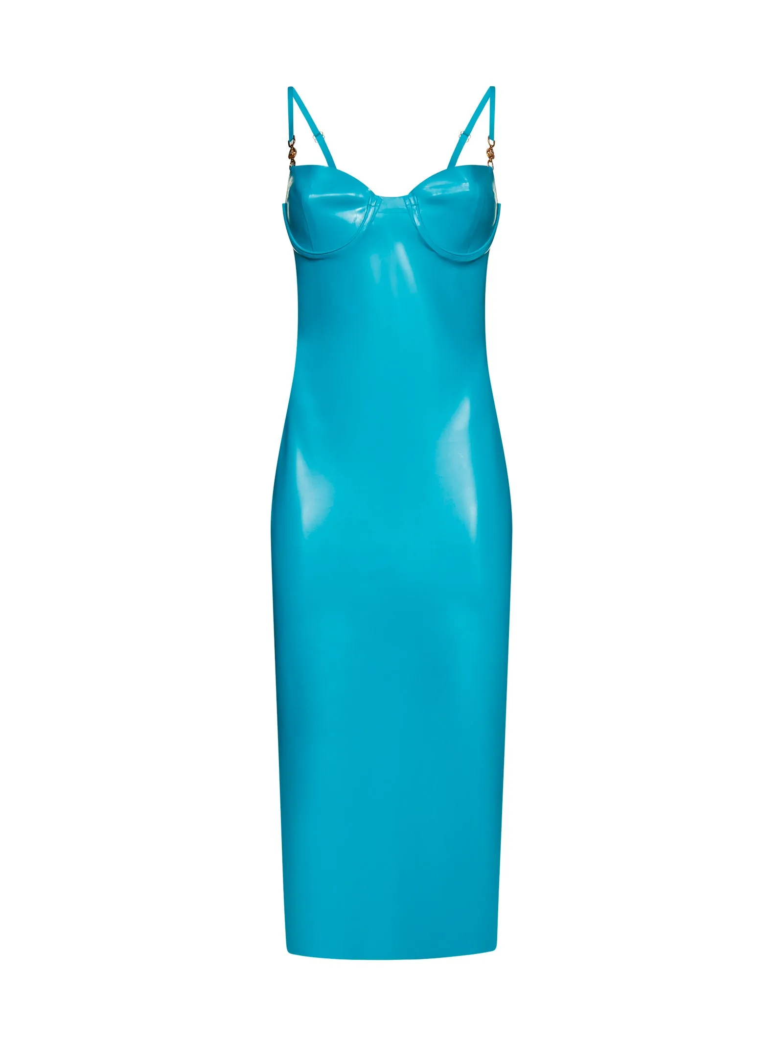 Versace Zip-Up Slim Fit Sleeveless Midi Dress