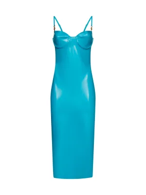 Versace Zip-Up Slim Fit Sleeveless Midi Dress