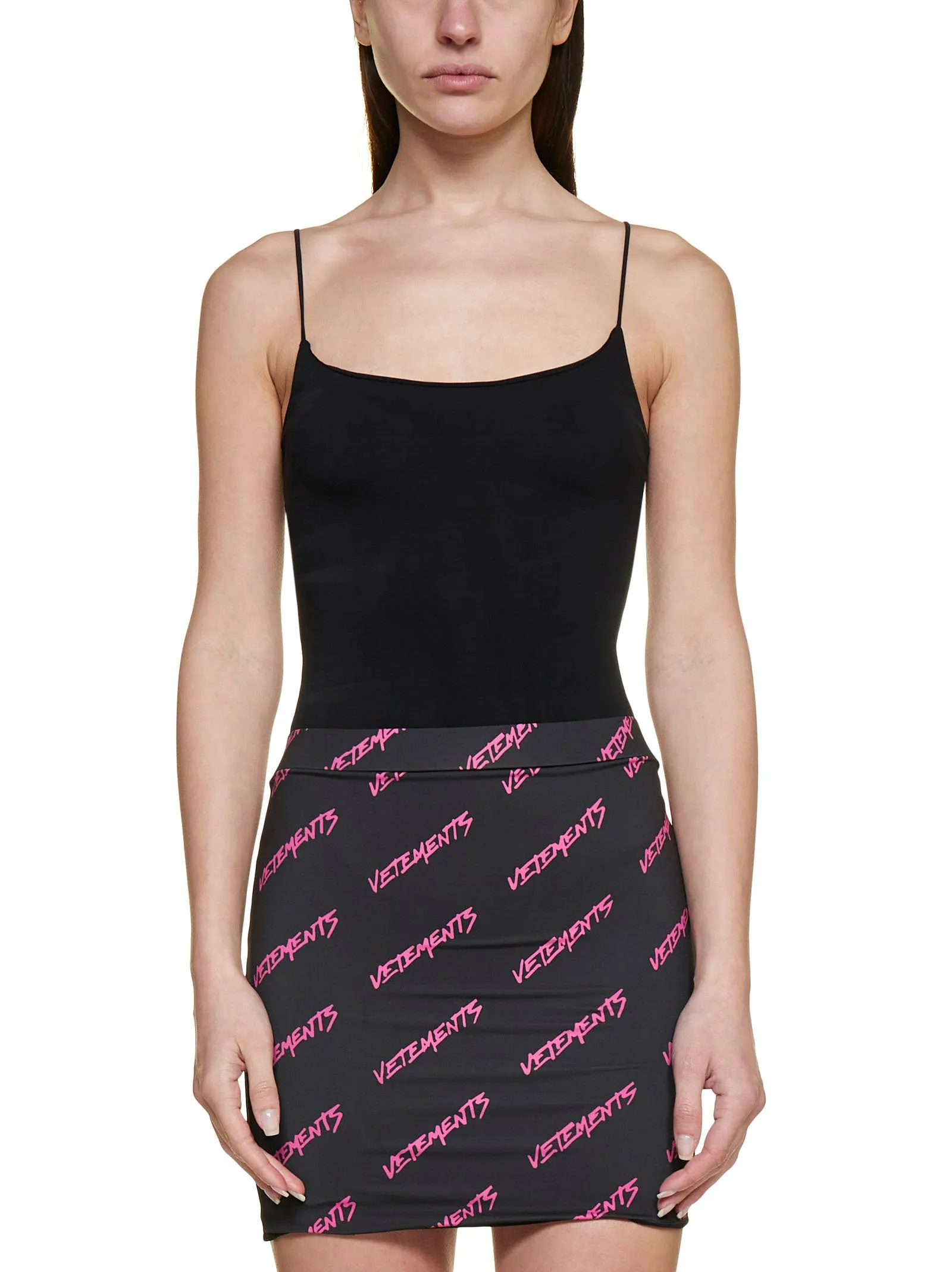 Vetements All-Over Logo Printed Mini Skirt