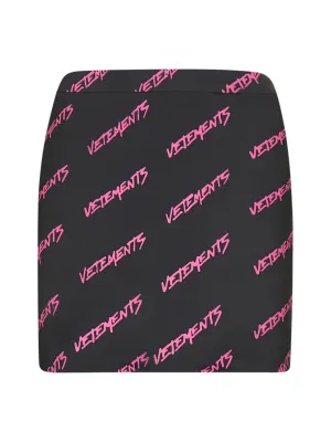 Vetements All-Over Logo Printed Mini Skirt
