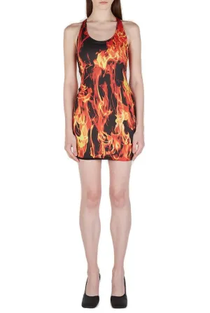 Vetements Flame-Printed Sleeveless Dress